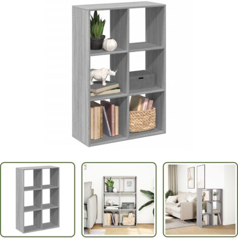 Scaffale portaoggetti -  Libreria Divisorio Grigio Sonoma 69,5x29x103,5cm in Truciolato