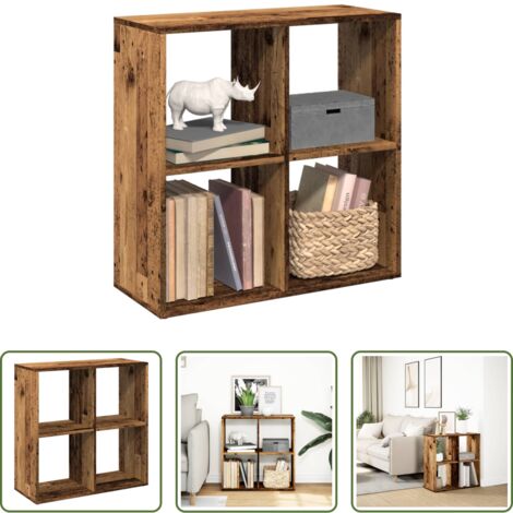 Scaffale portaoggetti -  Libreria Divisorio Legno Vecchio 69,5x29x69,5 cm in Truciolato