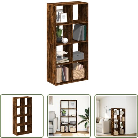 Scaffale portaoggetti -  Libreria Divisorio Rovere Fumo 69,5x29x137,5cm in Truciolato