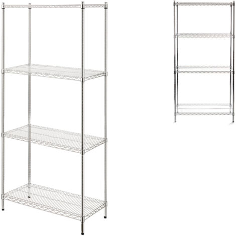 Scaffale portaoggetti pieghevole traforato, 4 ripiani x 125 kg