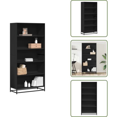 Scaffale portaoggetti - vidaXL Libreria Nera 80,5x35x170,5 cm in Truciolato - Libreria con vani