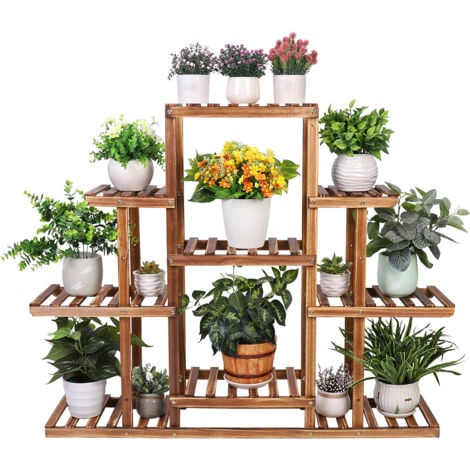 Scaffale per piante in legno appeso a 3 livelli scaffali per fioriera  scaffale per vasi da fiori scaffale per espositore multiplo scaffale per  interni all'aperto