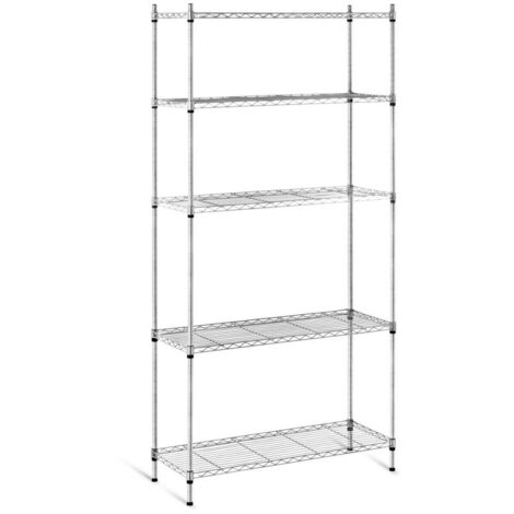 Scaffale professionale per garage e officina 35 x 90 x 180 cm 150 kg metallo grigio 140001536