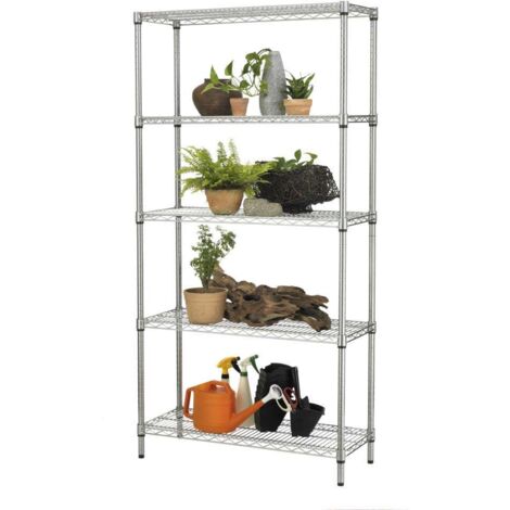 Scaffale robusto fin outdoor con 5 piani cm 35 x 90 x 177