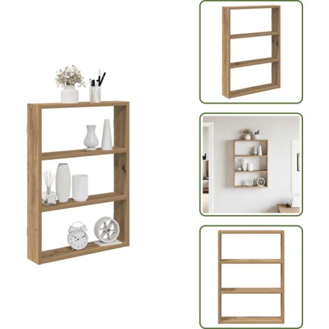 Scaffale rovere artigianale - vidaXL Scaffale a Parete Rovere Artigianale 43x9x60 cm Truciolato -