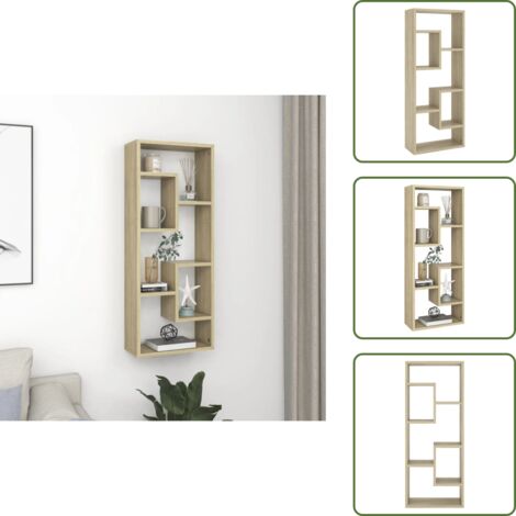 Scaffale rovere - vidaXL Scaffale a Parete Rovere Sonoma 36x16x90 cm Legno Multistrato - Scaffale multistrato