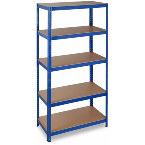scaffale scaffalatura a 5 ripiani in legno MDF metallo zincato colore BLU 40 x 90 x h. 176 cm