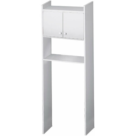 Scaffale Sopra Lavatrice Salvaspazio 65x162x26,5 cm in PVC Bianco