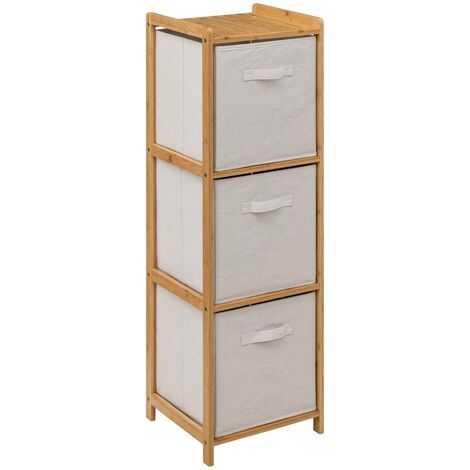 Scaffale tidy box con 3 cestini in bambù marrone - 5five