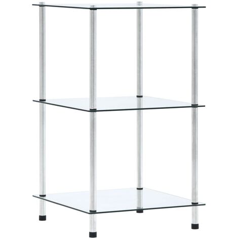 Scaffale 6 Livelli Nero/Trasparente Vetro Temperato Diverse Dimensioni
