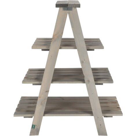Scaffale triangolare per piante in pino