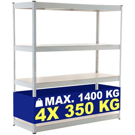 SCAFFALE METALLO FULL METAL L100 P40 H188CM PORTATA 70KG A INCASTRO GRIGIO  - Bricocenter