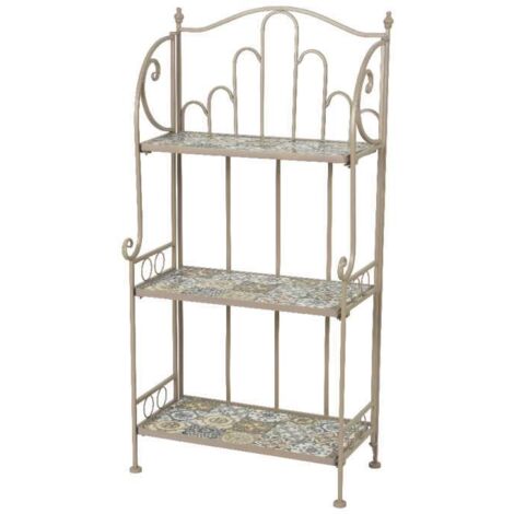 SCAFFALETTO IN METALLO TAUPE' 31X57XH118CM EFFETTO