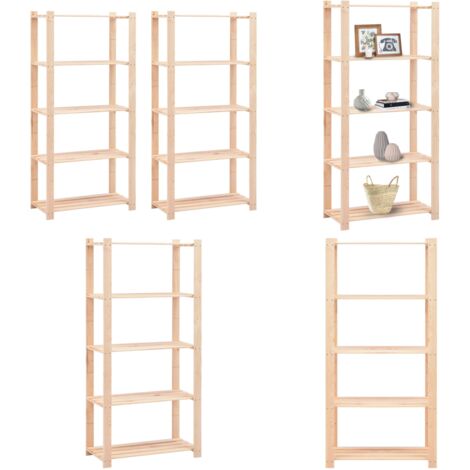 Scaffali a 5 Livelli 2 pz 80x38x170 cm Massello Pino 250 kg - Scaffali a 5 livelli - Scaffali per casa