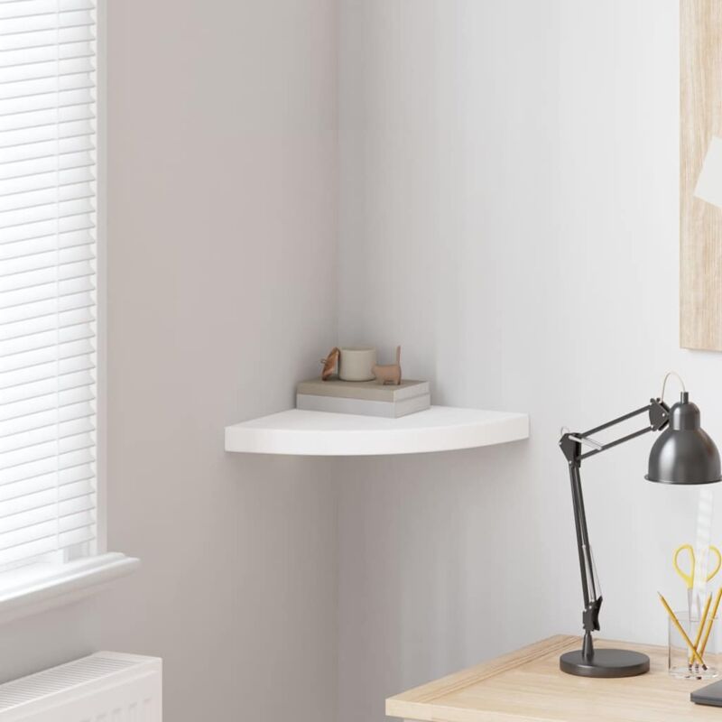 Scaffale Angolare A Parete Bianco 35x35x3,8 Cm In Mdf Vidaxl