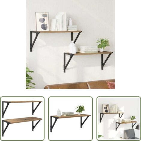 Scaffali da parete -  Scaffali da parete 2 pcs Rovere artigianale 60 x 25 x 25,5 cm