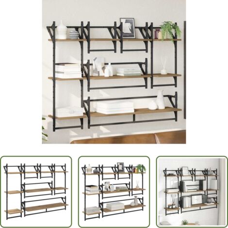 Scaffali da parete -  Set mensole da parete 6 pcs Rovere artigianale 100 x 25 x 30 cm