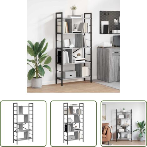 Scaffali in legno -  Libreria Grigio Sonoma 75 x 30 x 156 cm Legno multistrato