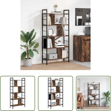 Scaffali in legno -  Libreria Rovere fumé 75 x 30 x 156 cm Legno multistrato