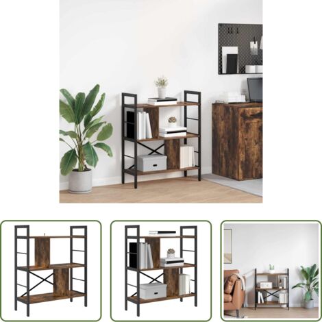 Scaffali in legno -  Libreria Rovere fumé 75 x 30 x 91 cm Legno multistrato