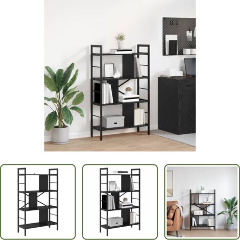 Scaffali in legno - Libreria Rovere Nero 75 x 30 x 123,5 cm Legno multistrato