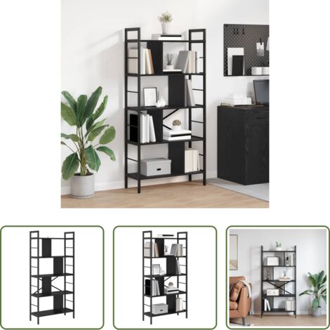 Scaffali in legno -  Libreria Rovere Nero 75 x 30 x 156 cm Legno multistrato
