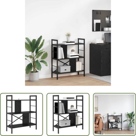 Scaffali in legno - Libreria Rovere Nero 75 x 30 x 91 cm Legno multistrato