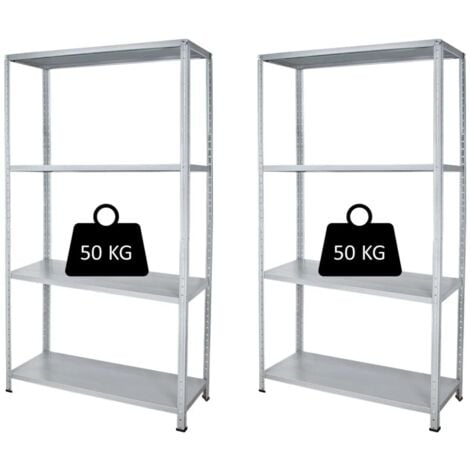 scaffali in metallo "base" a bullone con 4 pian, 90x40x174 cm portata 50 kg - grima