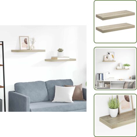 Scaffali in metallo - vidaXL Scaffali a Parete 2 pz Rovere 60x23,5x3,8 cm in MDF - Scaffali per casa