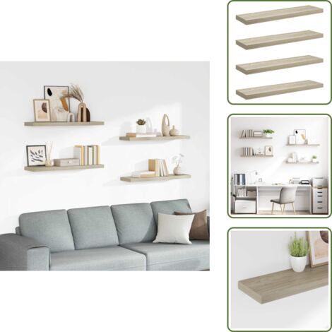 Scaffali in metallo - vidaXL Scaffali a Parete 4 pz Rovere 90x23,5x3,8 cm in MDF - Scaffali per casa