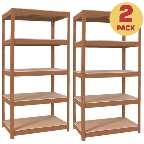 Scaffali metallici 150x75x30 cm mattone 5 ripiani