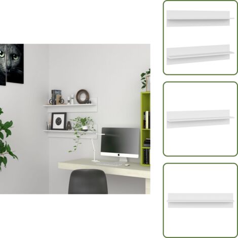 Scaffali moderni - vidaXL Mensole a Muro 2 pz Bianche 80x11,5x18 cm in Legno Multistrato - Scaffali per libri