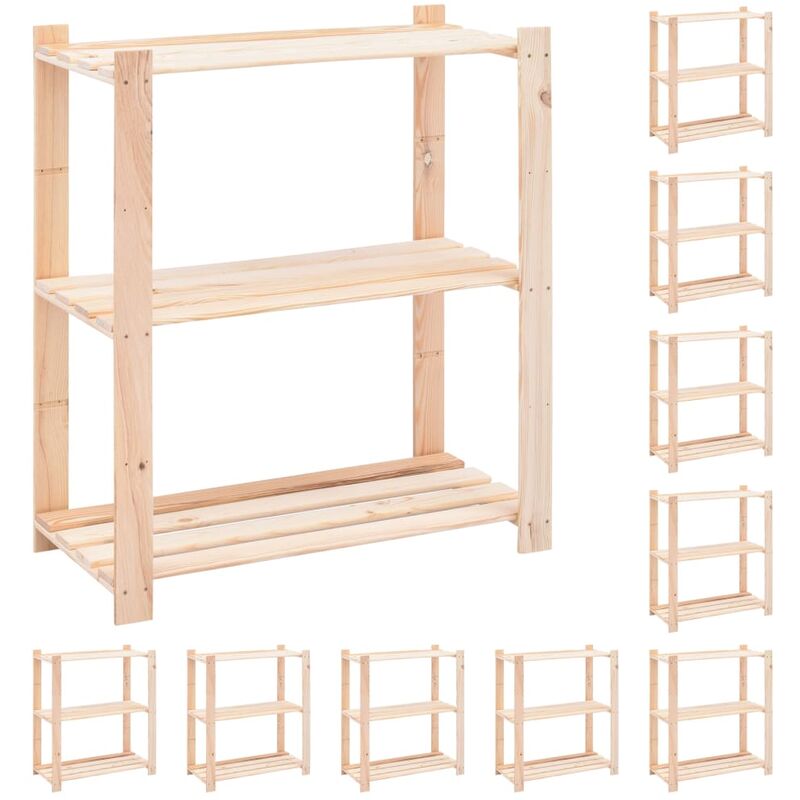 Set 10 Scaffali Mensole a 3 Livelli,Scaffali