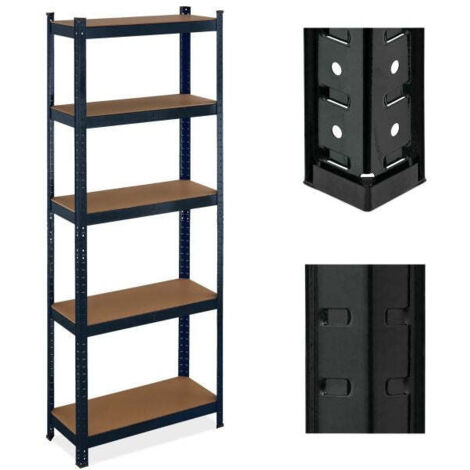Scaffali robusti neri con 5 livelli