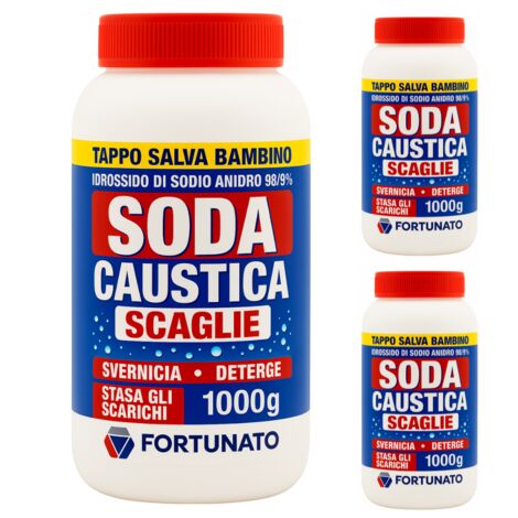 Scaglie alta purezza per pulizie profonde domestiche e uso fai da te soda caustica 1 kg pezzi 3