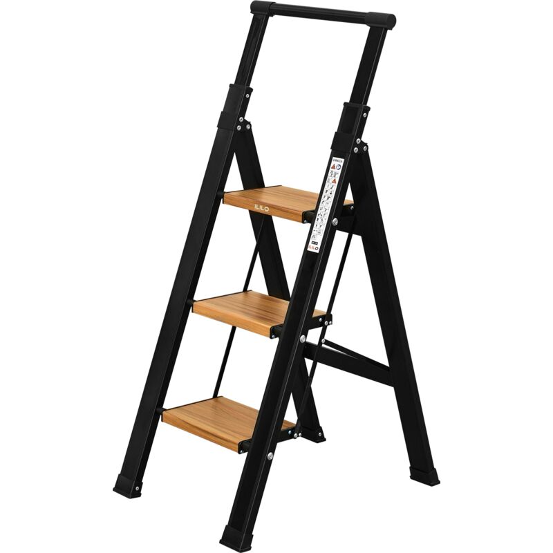 Scala a 3 gradini per la casa Pieghevole - alluminio - ILILO FIT BW Pro Plus