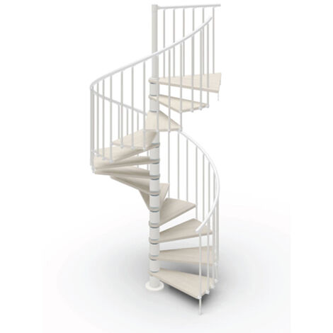 Scala a chiocciola  12 gradini - Diametro 1.05m - Legno e bianco - PHOLA105/SGMBLA-12
