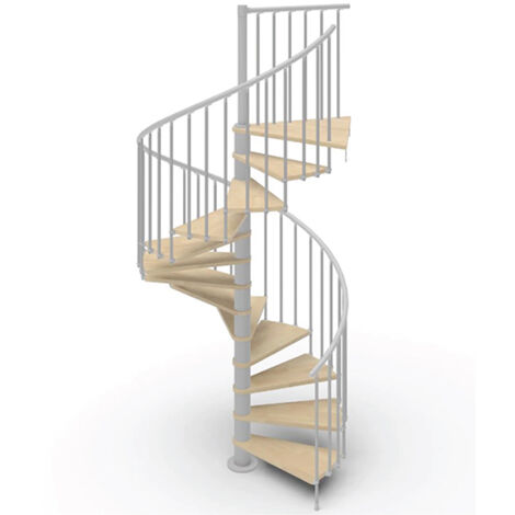 Scala a chiocciola 14 gradini - Diametro 120cm - Noce e antracite - PHOLA120/SGMNAT-14