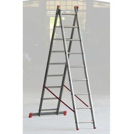 scala a due elementi 'or2' 7+7 gradini - h. 3,40 mt - montante 60x25 mm
