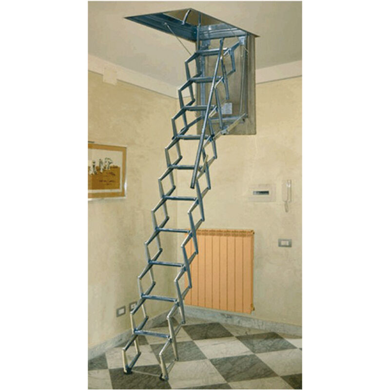 Scala a pantografo soffitto 70x120x300 cm