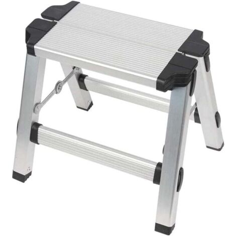 Scala a pioli multifunzionale in alluminio con 2 gradini – Carico massimo: 150 kg