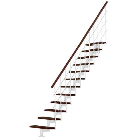 Scala a quarto di giro 12 gradini - Altezza raggiungibile 2.06 a 2.81mm - Struttura nera e gradini in colore faggio - STYLE-I-SBMNOY-12