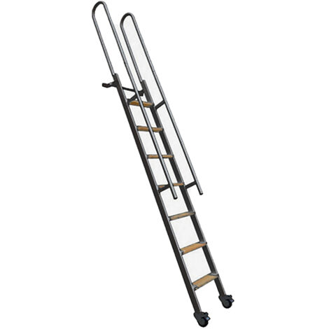 Scala acciaio - Gradini legno - Altezza suolo a suolo 2.25m - SSPXL-239-N-RH