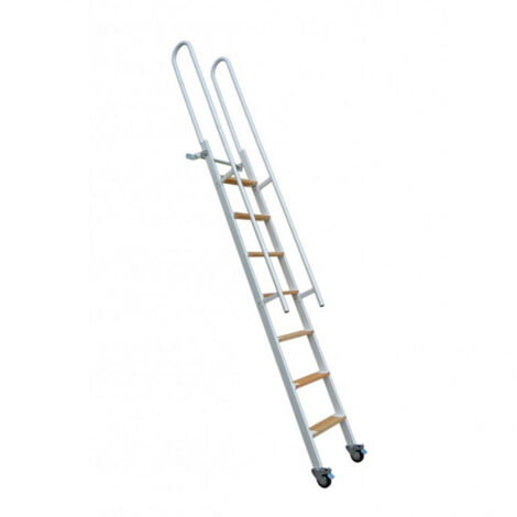 Scala acciaio - Gradini legno - Altezza suolo a suolo 2.50m - SSPXL-263-G-RH