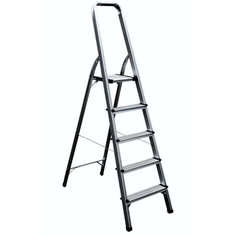 Scala alluminio 5 gradini con parapetto frigerio sca 6024n/05