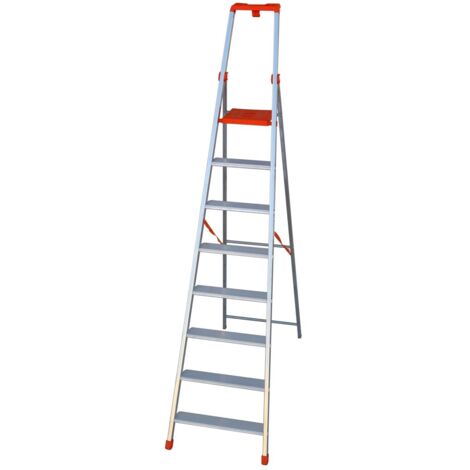 Scala alluminio a libretto facal 8 gradini uso professionale en131 - Salone