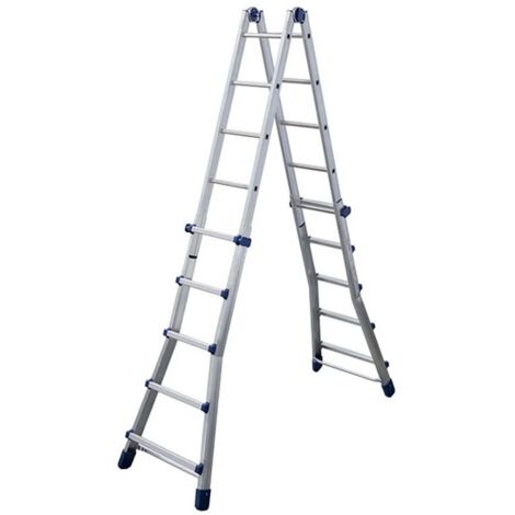 SCALA ALLUMINIO MULTIUSO 148cm 5 GRADINI ALLUNGABILE REGOLABILE FACAL