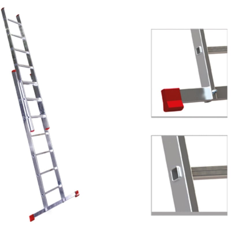 Fraschetti - Scala regolabile Step Up duplici in alluminio con sistema ad incastro - 2x12 gradini