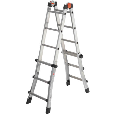 SCALA ALLUMINIO TELESCOPICA MULTIFUNZIONE GRADINI 3+4 PEPPINA 150KG Alu150Dlgs GIERRE