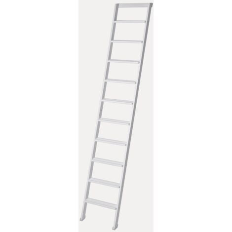 Scala Appoggio in Legno 10 Gradini H250 cm Laccato Bianco